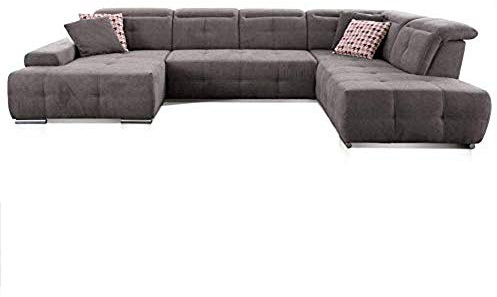 CAVADORE - Divano da soggiorno Mistrel con chaise-longue a sinistra, grande divano letto a U, con funzione poggiatesta e grande superficie di appoggio (125 x 270 cm), 343 x 77-93 x 228 cm