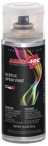 Ambro-Sol - Mehrzweck Acryllack Spray V400PAST4, Hochglanzfarbe für Innen und Außen, Acryl Spray für Alle Materialien, 400 ml Recyclebare Acryl Sprühfarbe Weißblech-Sprühdose - Weiß Matt