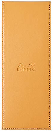 Rhodia 218098C ePURE N°8 Notizblock (mit Schutzhülle aus Kunstleder, 8,4 x 22 cm, 80g, elfenbein, liniert) 1 Set orange
