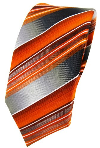 TigerTie - schmale Designer Krawatte in gestreift gemustert - Krawattebreite 6 cm