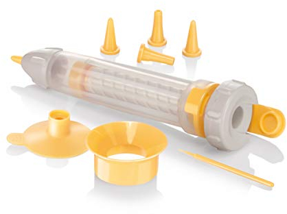 Tescoma 630536 Penna Decora Dolci con cinque beccucci e imbuto, Linea Delícia, Silicone e Plastica