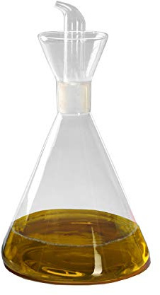 DRW Huile en Verre avec Forme Conique de 1 Litre de capacité et Bouchon Anti-Goutte