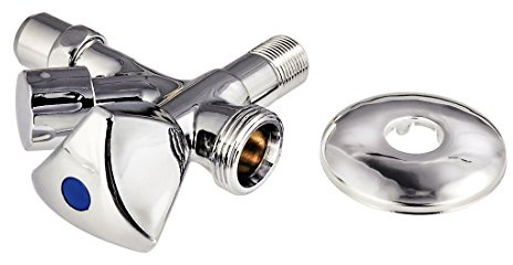 Xavax Eckventil mit Maschinenanschluss für Wasch- oder Spülmaschine, Metall, chrom