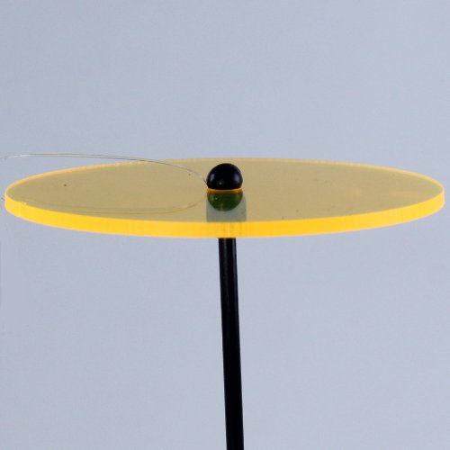 fluoreszierende Scheibe am Stab Gartenstecker Leuchtscheibe, Acryl, gelb Ø 10 cm