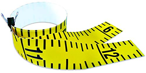 Oregon Rule Co. Floor Tape – Adhesive Backed – 4 Inch Wide X 12.5 Foot Long – Vertical Up – Fractional – 1” Grads – Yellow – 2 Pieces