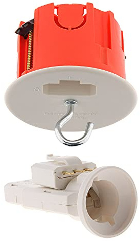 Zenitech - DCL Center Point Kit Für Gipskartonwände - Ø65mm Mit Stecker, E27-Fassung Und Haken - Einfache Installation Für Leuchten An Hohlwänden - Rot - Komplettset