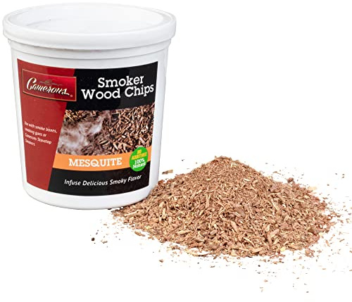 Camerons All Natural Extra Fine Mesquite BBQ Wood Chips for Smokers, 1 Pint