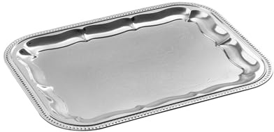 APS 392 Partyplatte, rechteckig, 41 x 31 cm, H: 1,5 cm, Metall, vernickelt und, glanzverchromt