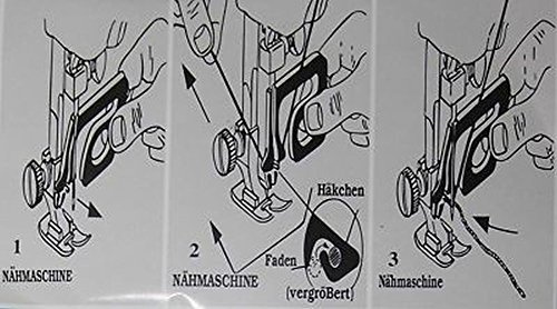 Telliswelt 2 Einfädler für Nähmaschinen 1x für 60+70+80er Nadeln 1x für90+100+110er Nadeln Nadeleinfädler | Einfädelhilfe führt den Faden schnell und ohne Augenanstrengen durchs Nadelöhr, praktisch für Nähanfänger, bei feinem Garn.
