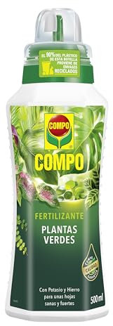 COMPO Fertilizante de plantas verdes para plantas de interior, balcón y terraza, Fertilizante líquido con extra de potasio y hierro, 500 ml