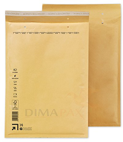 200 x Luftpolstertaschen Versandtaschen braun weiß alle Größen wählbar dimapax (200 x G7, braun)