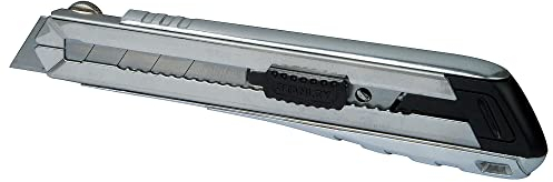 STANLEY 0-10-820 Pro Cutter À Cartouche 25 Mm Gamme FATMAX - Corps Aluminium - Robuste - Extra Long - Casse Lame Intégré - Poignée Striée - Fournis Avec 4 Lames