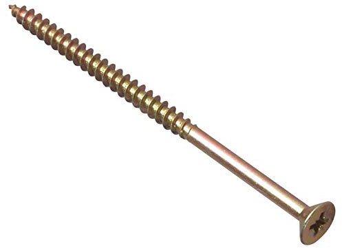 ForgeFix Multi-Purpose Single Thread Screws | 5.0 x 90mm | Zinc Yellow Passivated | Box 100