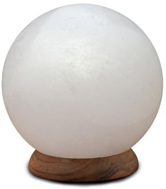 HIMALAYA SALT DREAMS - Beleuchteter Salzkristall PLANET White Line, inklusive Elektrik und Spezial-Leuchtmittel (E14)