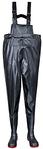 Portwest Sicherheits Brust-Watstiefel S5, Größe: 46, Farbe: Schwarz, FW74BKR46