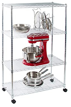Seville Classics SHE14304ZB Hylla, Silver, 76.2 x 35.5 x 121.9 cm