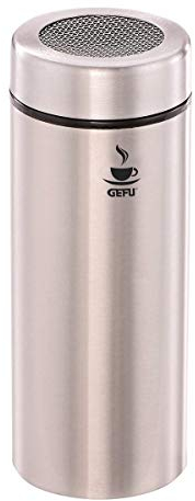 Gefu Espolvoreador para tamiz Fina, Metal, Acero Inoxidable, 8.3000000000000007 x 5.7 x 19.399999999999999 cm