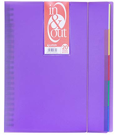 Grafoplás 39422035－Carpeta fundas extraibles, tamaño A4, color violeta, 20 fundas