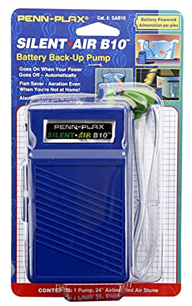 Penn-Plax Silent Air B10 Aquarium and Fishing Air Pump - Battery Operated - Manual On Off Switch Aerates Up to 29 Gallon Tanks (SAB10)