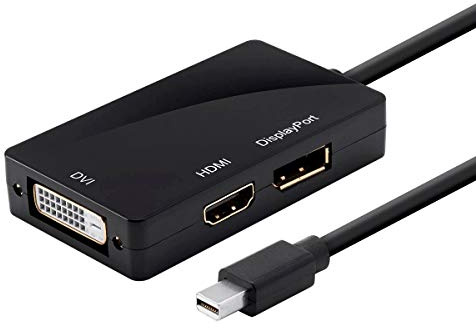Monoprice Mini DisplayPort 1.1 to HDMI, DVI & DisplayPort Adapter, Black (112744)