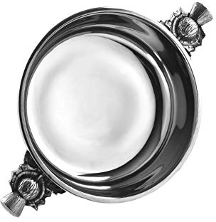 English Pewter Company 5 Thistle Handle Celtic Pewter Quaich Whisky Tasting Bowl Loving Cup. Personalised with Free Engraving [SQ905]