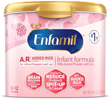 Enfamil A.R. Infant Formula, Clinically Proven to Reduce Reflux & Spit-Up in 1 Week, with Iron, DHA for Brain Development, Probiotics to Support Digestive & Immune Health, Powder Tub, 19.5 Oz