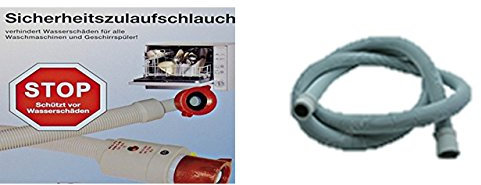 Aquastop/Aquastopschlauch/Sicherheitsschlauch + Ablaufschlauch für Waschmaschine oder Geschirrspüler - Länge 1,5m