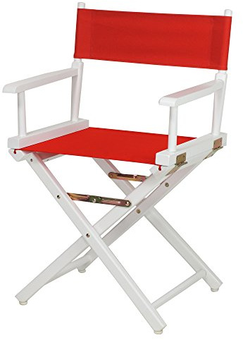 Casual Home 18 Director's Chair White Frame with Red Canvas