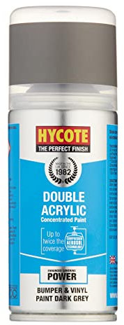 Hycote Double Acrylic Concentrated Spray Paint, Bumper and Vinyl, Dark Grey, 150 ml