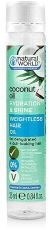 Natural World Coconut Water Hydration and Shine Weightless Hair Oil 25 ml