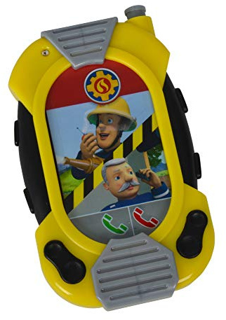 Simba 109258697 - Feuerwehrmann Sam Feuerwehr Messenger, Rollbarer Bildschirm mit verschiedenen Motiven, Mit Gürtelclip, 12cm