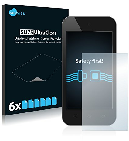 Savvies Schutzfolie für Displays 4 (10.2 cm) [89x50.2 mm, 16:9] | 6 Stück Transparenter Displayschutz Made in Germany Standardgrößen Ultra-Klar Displayschutz-Folie
