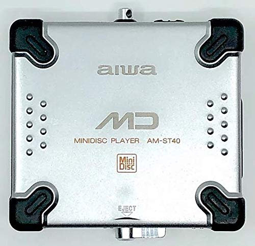 Aiwa AM-ST 40 Tragbarer MiniDisc Player mit Kopfhörer und AC-Adapter, Silber, Keine Konnektivität, kompatibel mit Lautsprecher, Verstärker, Audio-Receiver