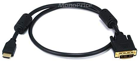 Monoprice High Speed HDMI to Adapter DVI Cable with Ferrite Cores - 1080p Resolution, x.v.Color, 28AWG, 3 Feet, Black