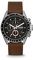 Fossil Decker Herrenuhr, Quarz-Chronographenwerk mit Lederarmband.