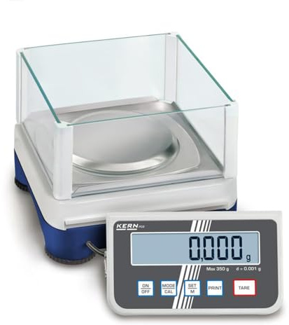 KERN Optics Hochauflösende Präzisionswaage mit Abnehmbarem Display für Maximale Flexibilität, 250 g Wägekapazität, 0.001 g Ablesbarkeit, 165 mm Breite, 280 mm Länge, 141 mm Höhe