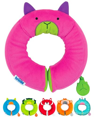 Trunki Cuscino da Viaggio Bambini per Collo e Mento | Cuscino Viaggio Bambini | Cuscino Bambino e Supporto per Auto, Aereo, Bici o Passeggino | Yondi Piccolo Fantasia Betsy (Rosa)