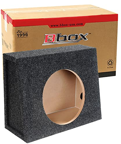 Atrend Bbox Single Sealed 12 Inch Subwoofer Enclosure - Car Subwoofer Boxes & Enclosures - Made in USA Premium Subwoofer Box Improves Audio Quality, Sound & Bass - Nickel Finish Subwoofer Terminals -