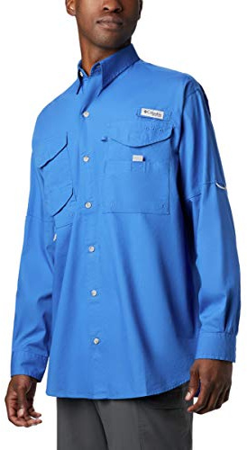 Columbia Bonehead - Camisa de Trabajo de Manga Corta para Hombre estándar, cómoda y Transpirable, Azul Intenso, XXL