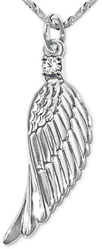 CLEVER smicka set silver berlock ängel vingla 25 mm elegant med zirkon och kedja Singapur 45 cm sterlingsilver 925