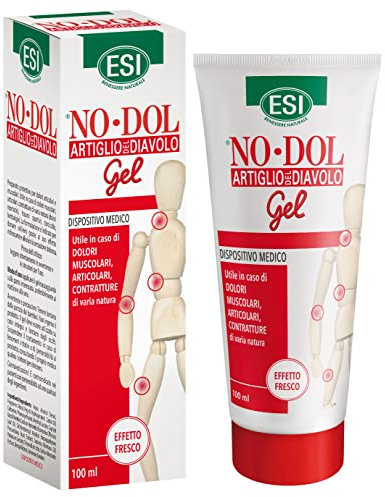 ESI - No-Dol Artiglio del Diavolo Gel, ad Alta Concentrazione, Azione Rinfrescante, Allevia Fastidi Muscolari e Contratture, Clinicamente Testato, Senza Coloranti e Parabeni, 100 ml