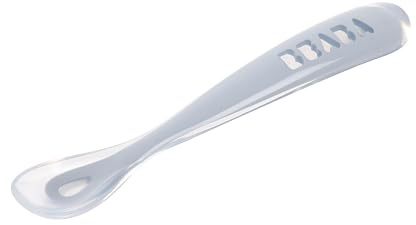 Béaba - Baby Spoons - Silicone Weaning Spoon - 1st Stage - Blue