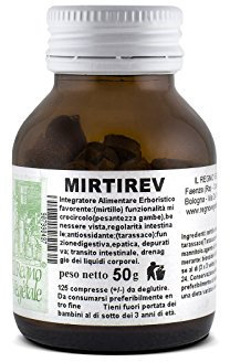 MIRTIREV Mirtillo nero estratto secco 125 Compresse Prodotto Italiano Made In Italy