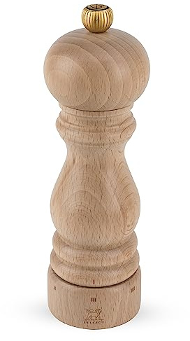 Peugeot Pfeffermühle Paris u‘Select 18 cm Natur I Hochwertige Pfeffermühle manuell aus naturbelassenem Buchenholz I Patentierte Einstellung des Mahlgrades I Küchenzubehör