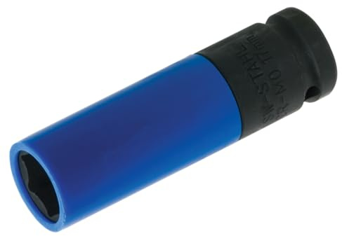 SW-Stahl 07871L Radmutterneinsatz 17 mm - Schlagschrauber Stecknuss 1/2 | Felgenschlüssel Nuss mit Kunststoffummantelung - Felgenschoner Werkzeug für Radwechsel und sichere Felgenmontage