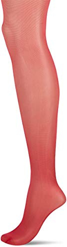 missO P211 - Collant Soyeux Ouvert / Motif couture - Rouge - L/XL