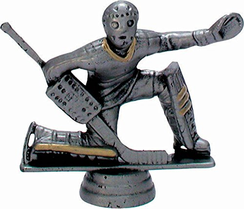 RaRu Eishockey-Pokal (Torwart) auf weißem Marmorsockel montiert mit Wunschgravur (34128)