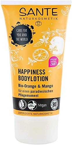 SANTE Naturkosmetik Happiness Bodylotion, Tropischer Duft, Intensive Feuchtigkeit, Zieht schnell ein, Vegan, 1 x 150ml