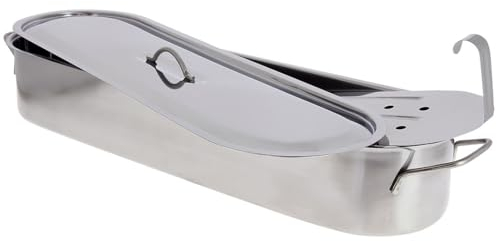 De Buyer Industries 3449.62 F17 - Cazuela Rectangular para Pescado, con Asas, de Acero Inoxidable
