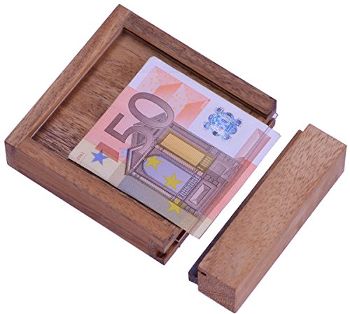 LOGOPLAY Money - Der Geldschein-Tresor - für Geldgeschenke in schöner Verpackung - Trickkiste - Denkspiel - Knobelspiel - Geduldspiel - Logikspiel aus Holz